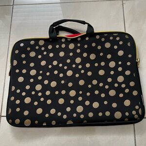 Sumdex Black Laptop Soft Fabric Bag With Gold Polka Dots